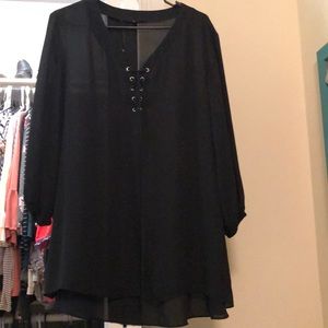 Black sheer blouse sz 2x